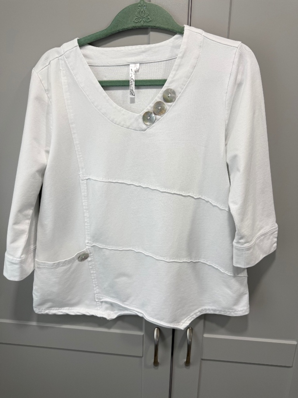 Lulu B White Cotton Top Size Medium
